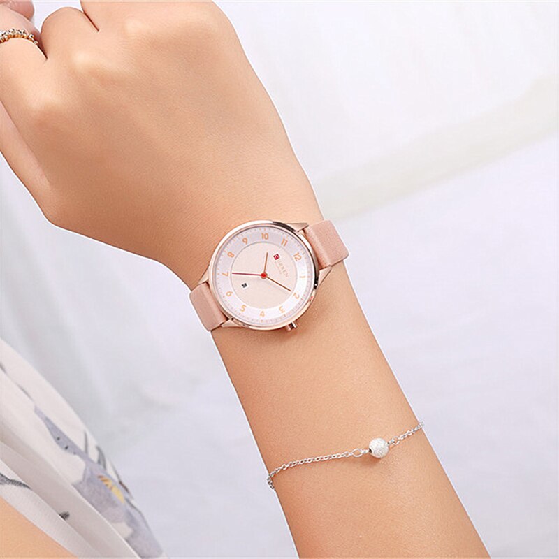 Slanke Lederen Horloge Voor Vrouwen Fahion Quartz Vrouwelijke Klok Met Datum Digitale Horloge Dames Casual Horloges Montre Femme