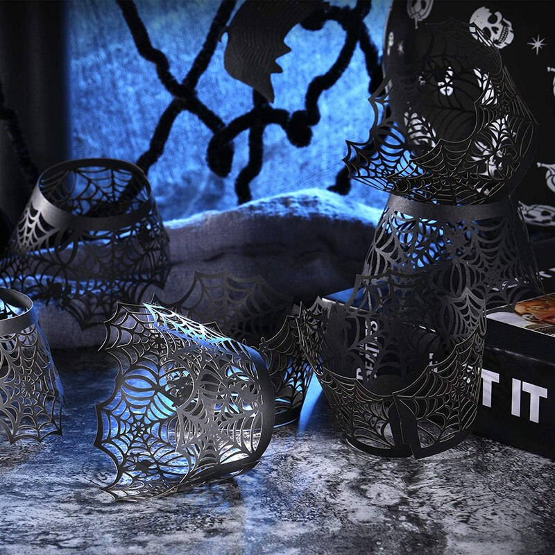 Pumpkin spider web Confetti Cupcake Wrapper Halloween eve party Birthday Wedding bridal shower decoration table centerpiece