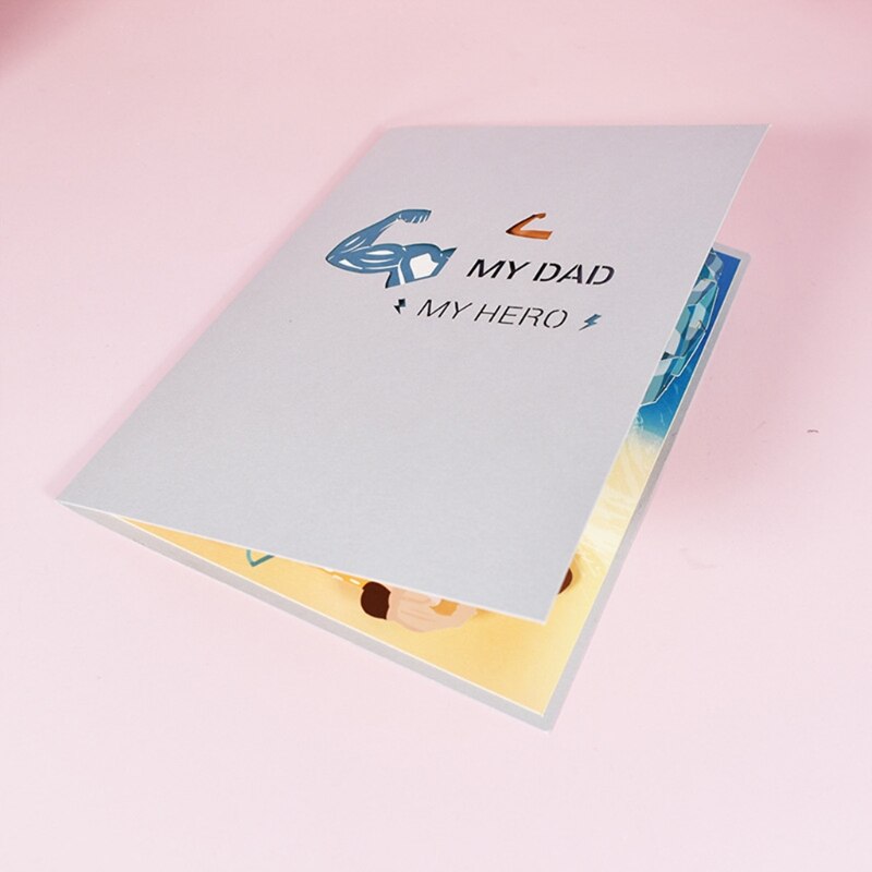 Handmade 3D Pop-Up Greeting Card for Father's Day Thank You Cards with Envelope 91AD