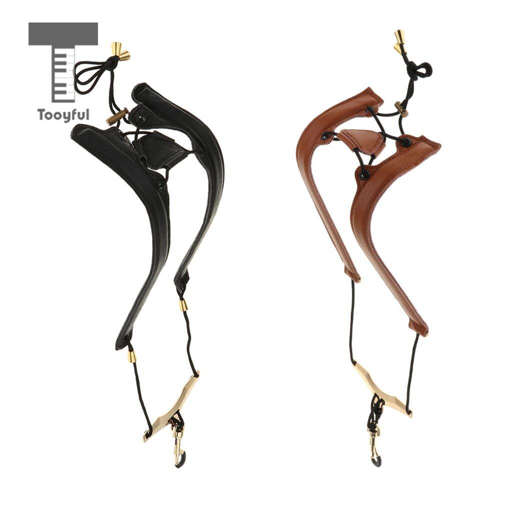 Tooyful Leather Saxophone Neck Strap - Adjustable Width 24mm - for Alto Tenor Soprano Sax