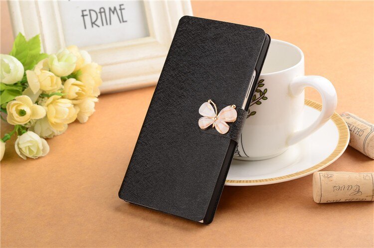 Para alcatel 1se 2020 caso de couro do plutônio volta flip capa protetora para alcatel 1se 5030f telefone protetor carteira saco escudo capa: CS Black Butterfly