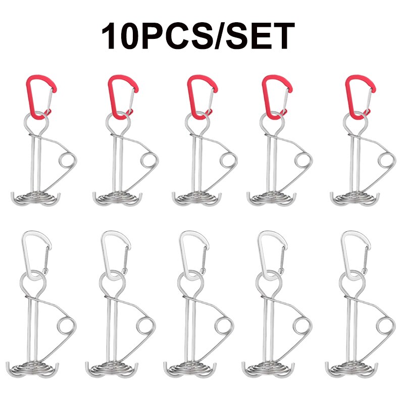 Kołek do pokładu ośmiornicy w kształcie spirali z karabińczykiem, klamry do liny wiatrowej, paliki do namiotu, kołek do deski sprężynowej, 5 szt., 10 szt.