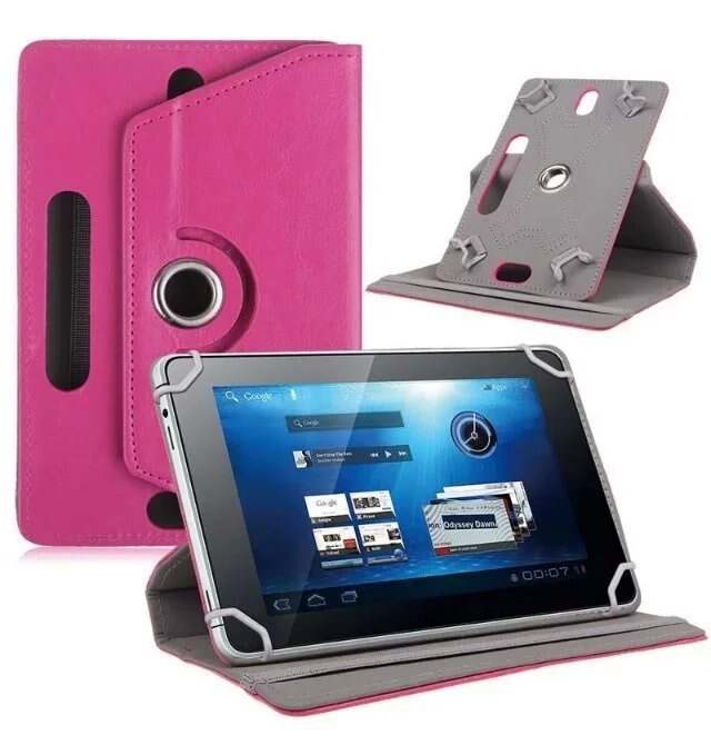 Universal 10.1" Tablet Case - PU Leather Folio Cover - Shockproof, Anti-Dust, Business Style: Rose