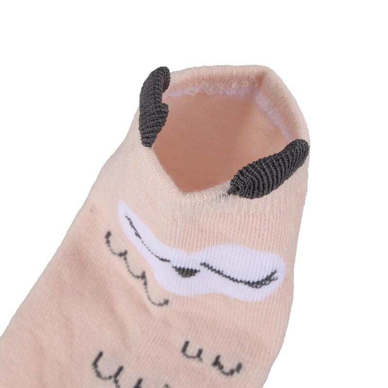 Babymeisjes Katoenen Sokken - Cartoon Print - Antislip - Roze - S(0-2 Jaar)