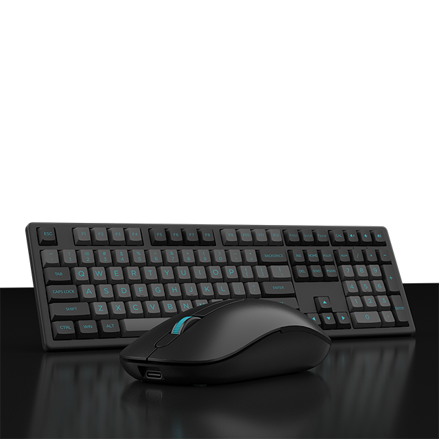 AKKO MX108 Schwarz Weiß BT 5.0 USB Wireless 2,4G PBT Tastenkappen Schere Tastatur und Maus Combo