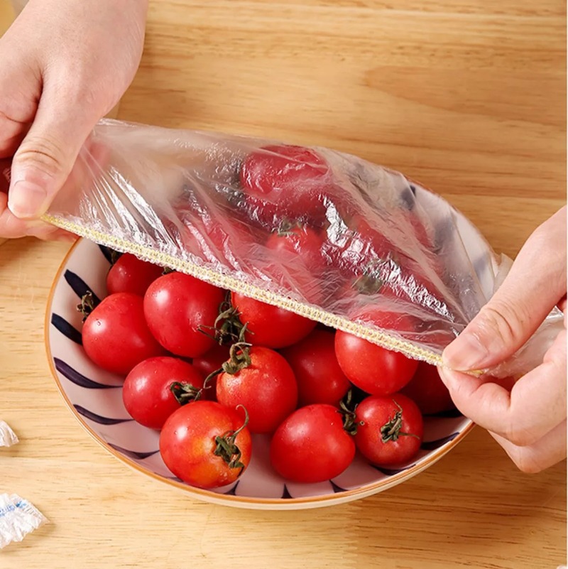 Einweg Lebensmittel Abdeckung Elastische Saran Wrap Frischhalten Deckel Obst Abdeckungen Frischhaltefolie Dusche Kappen Küche Lagerung Taschen Organizer