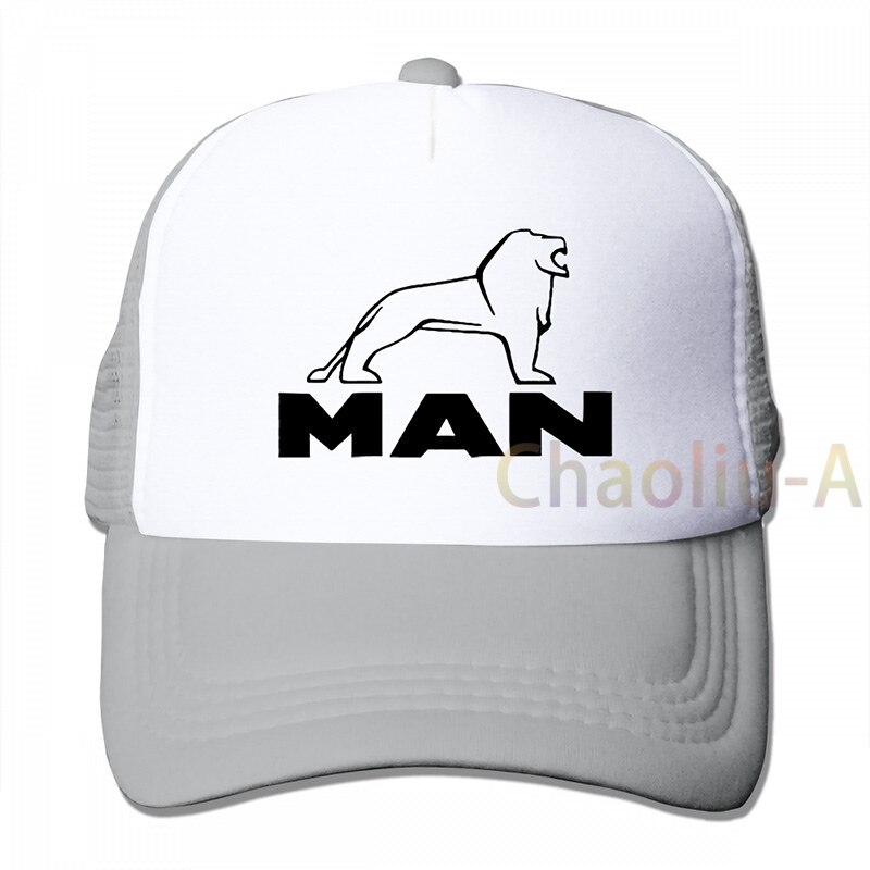 CAMION MAN LOGO TGX TGL TGM TGS AUTOTRAZIONE TRUCK DRIVER REGALO berretto da Baseball uomo donna Trucker Cappelli di modo cappuccio regolabile: 3-Gray