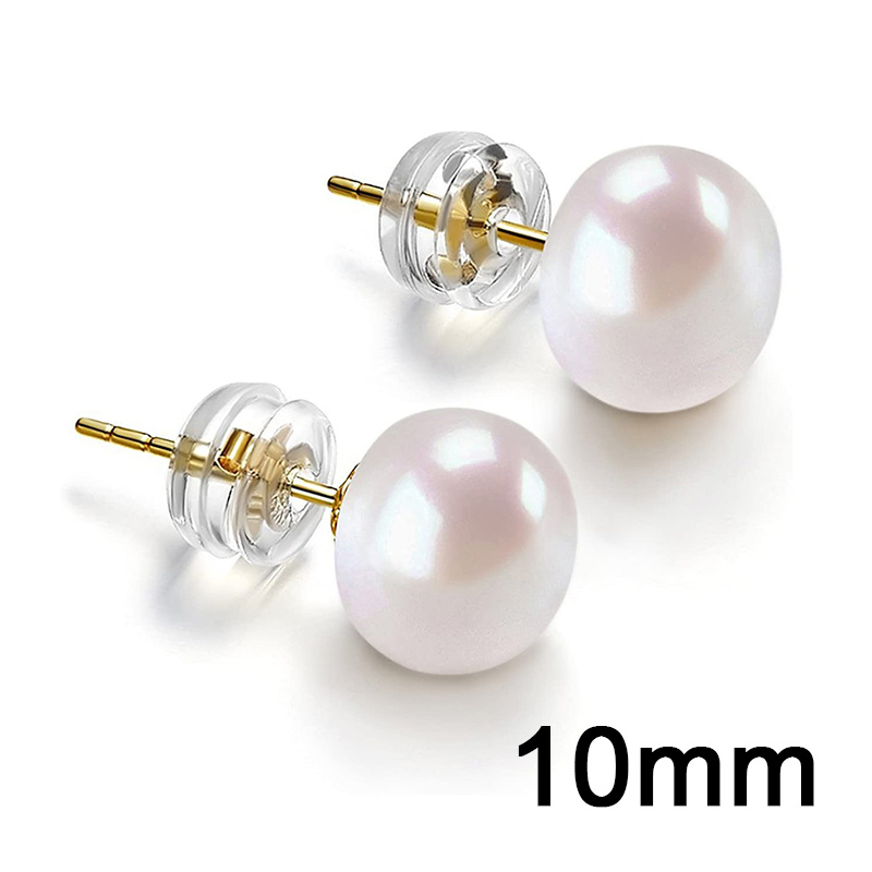 Huitan-pendientes redondos de perlas de imitación para mujer, accesorios minimalistas para las orejas, pendientes elegantes para adolescentes, joyería clásica Simple: Color amarillo claro