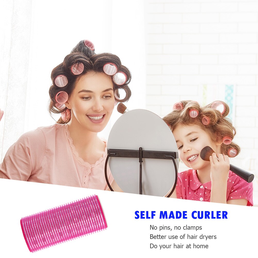Hair Rollers Curlers Self Grip Holding Self-Adhesive Sticky Hairdressing Lazy Silk Ribbon Heatless Rod Headband Hair Styling