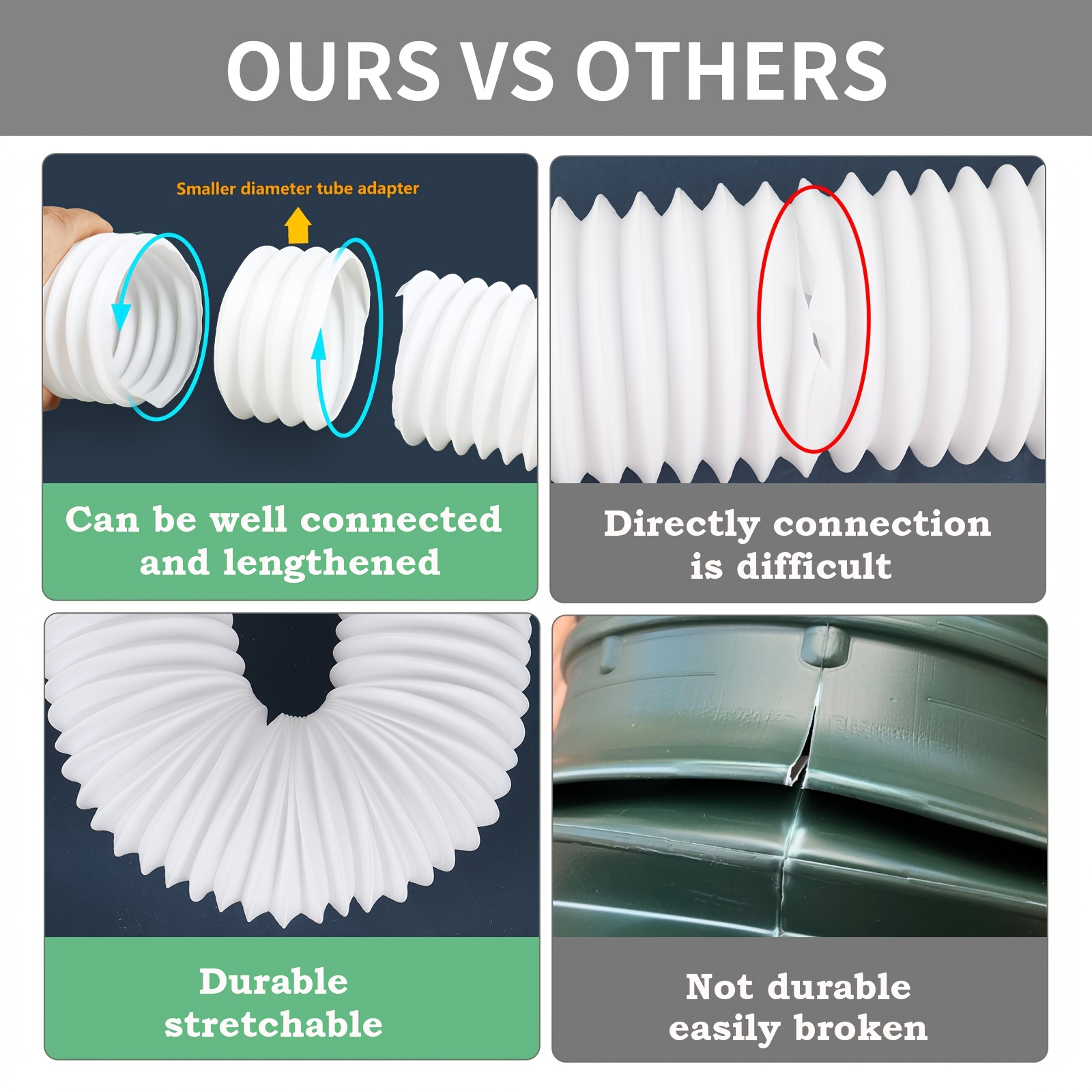 Rain Gutter Downspout Extensions Flexible Drain Downspout Drain Extender Gutter Connector Rainwater Drainage