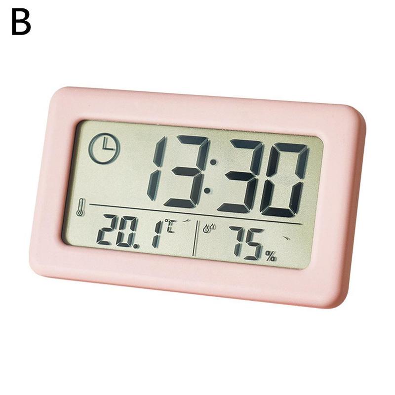 Digital Clock Thermometer Hygrometer Meter LED Indoor Electronic Humidity Monitor Clock Desktop Table Clocks For Home: Red