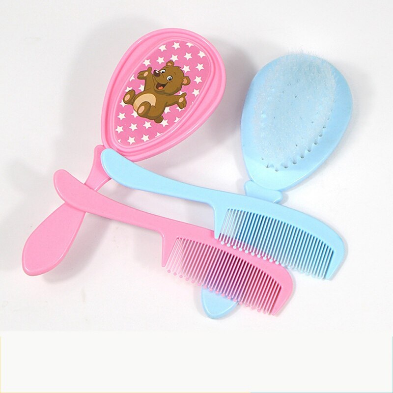 2 Stks/set Pasgeboren Baby Cartoon Haar Borstel Zachte Baby Kam Head Scalp Massager Tool Set Baby Kids Hair Care Baby haar Borstel Kam