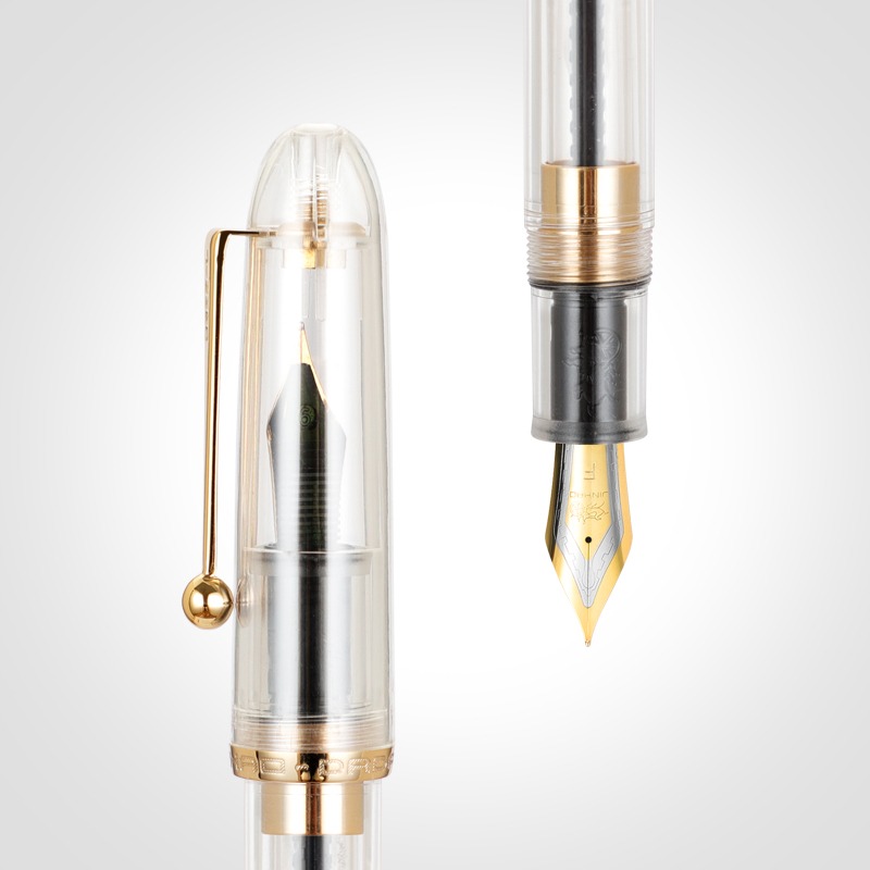 JINHAO 9016 Dadao stylo plume EF/F/M plume acrylique Transparent Spin stylo bureau fournitures scolaires papeterie stylos d'écriture PK 9019