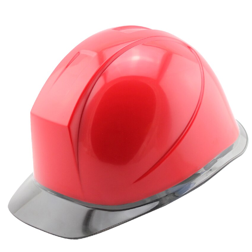 Construction Safety Helmet with Clear Brim, 6-Point Suspension, Damping Cotton, Adjustable Hard Hat for Climbing, Outdoor: Red
