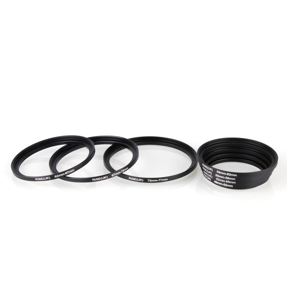 Ensemble d&#39;anneaux de filtre d&#39;adaptateur d&#39;objectif universel en aluminium, 7 pièces, 49-52-55-58-62-67-72-77mm 49mm-77mm