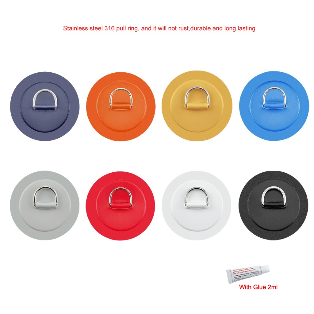 4.3inch 11cm Stainless Steel D Ring Pad/Patch With Glue for PVC Inflatable Boat Raft Dinghy Canoe Kayak Surfboard SUP Tie Down