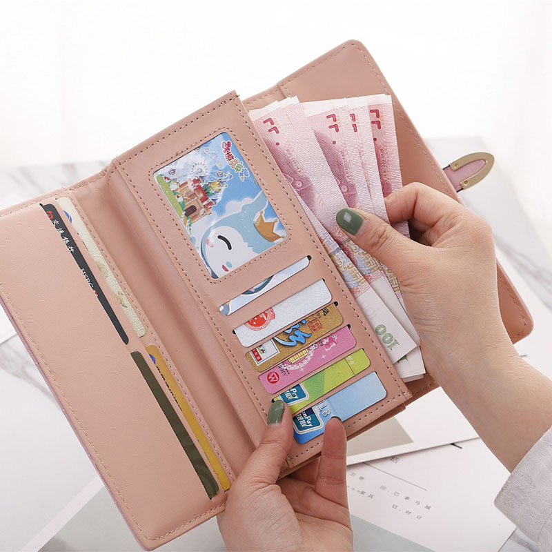 Neue Frauen Brieftaschen Weibliche Pu Leder Geldbörsen Große Kapazität ID Karte Halter Damen Lange Telefon Brieftasche Kupplung Carteras