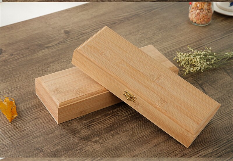 Bamboo wooden box clamshell rectangular wooden box wooden storage box with lock wooden box special offer