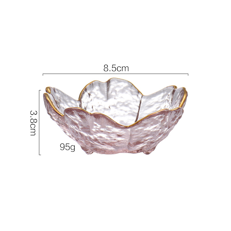 3pcs Glass Bowl Tableware Gold Outline Sauce bowl Japan Style Cherry Blossoms Seasoning Plate Mini Vinegar Dish Kitchen Supplies: Outline in Gold 1PCS