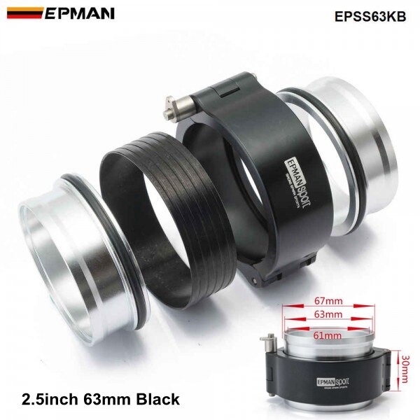EPMAN Exhaust Quick Release HD V-band Clamp Clamp For Honda VF700 Interceptor Exhaust Pipes EPSS51KB EPSS63KB EPSS76KB-AF: 2.5inch 63mm Black