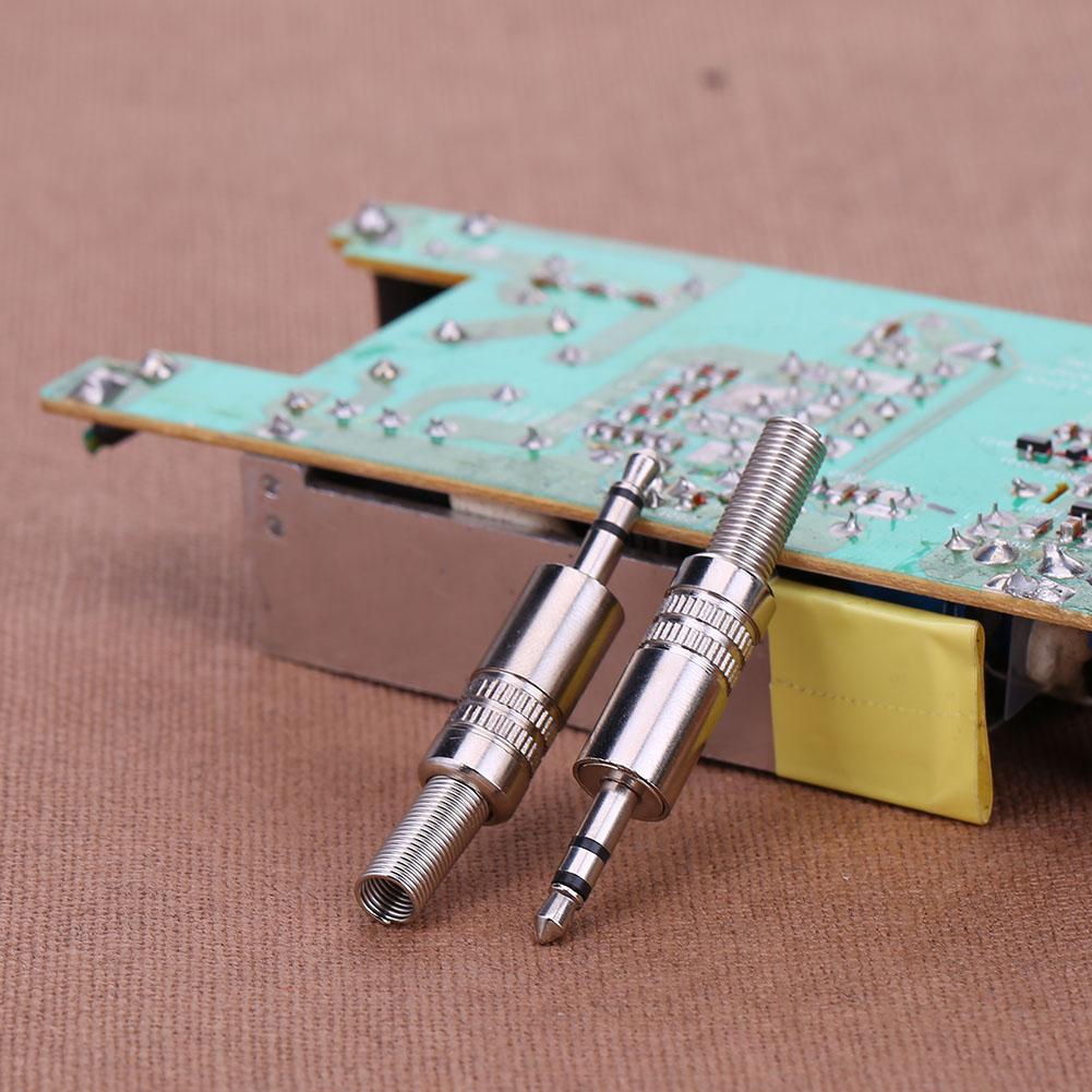 2pcs Plated 3.5mm 1/8in Stereo Male Audio TRS Plated Jack Plug Adapter Connectors for DIY Stereo Headset Earphone Connectors
