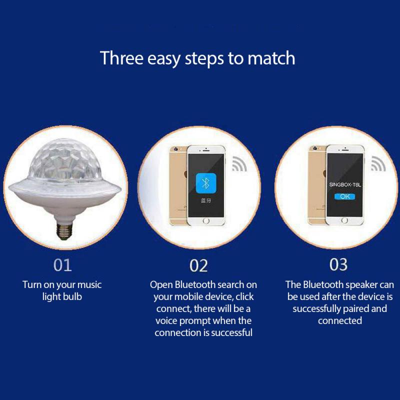 Bluetooth Speaker Disco Ball Light Party DJ Stage Light Projection Lamp Bluetooth Charging UFO Light Remote Control LED Lamp