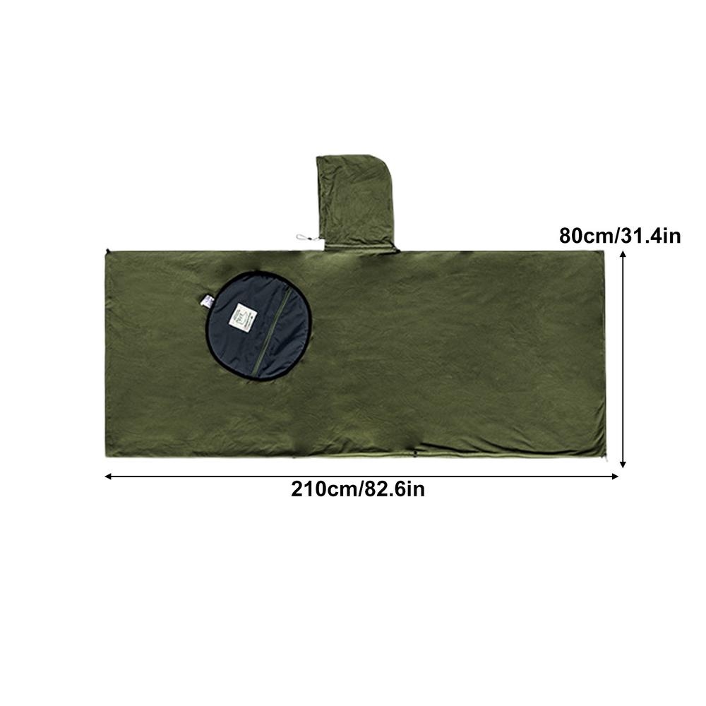 Rocker Vlies Wärme Kapuze Poncho Schlafsack tragbarer Schlafsack für Camping Poncho Schlafsack Decke Camping Zubehör: Armee Grün