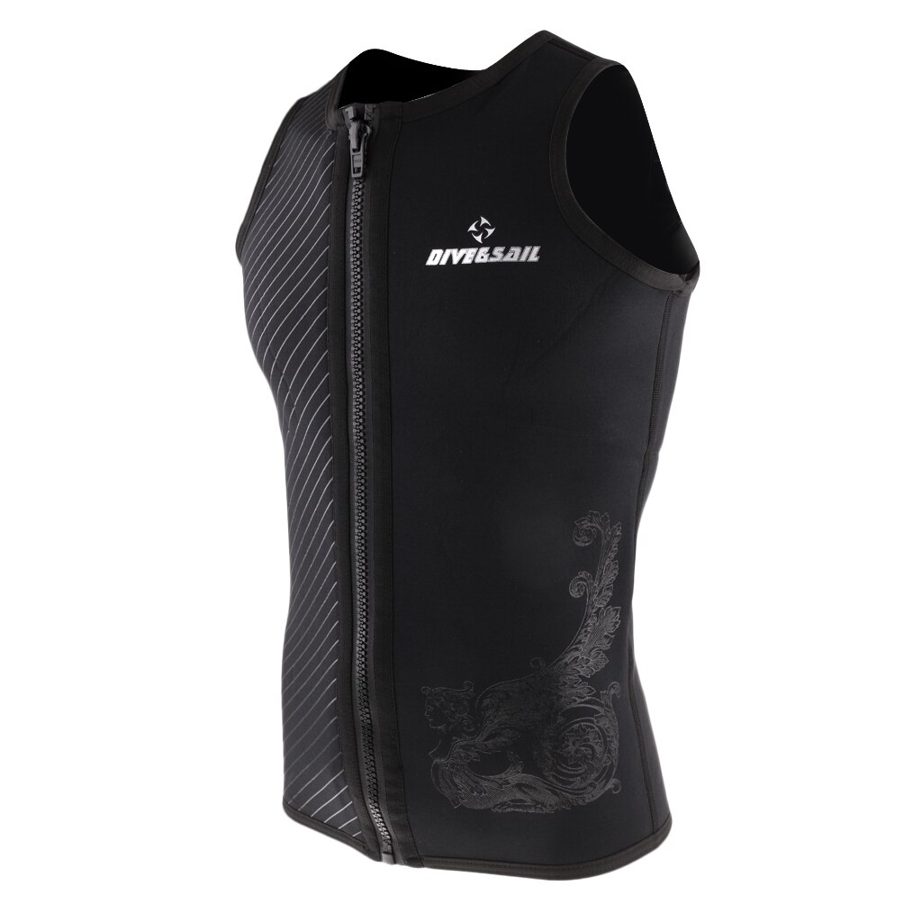 Mens Wetsuit Top Sleeveless Neoprene Wet Suit (3mm Thickness) Front Zipper Diving Vest - Various Sizes