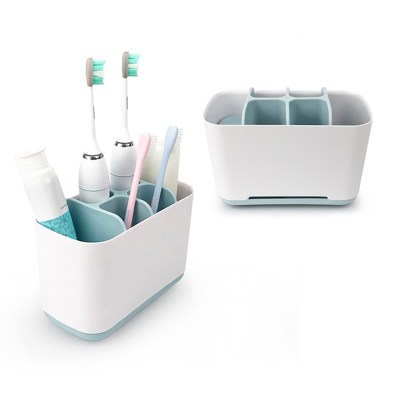 5 En 1 cepillo de dientes pasta de dientes funda, soporte brocha de maquillaje de afeitar soporte de cepillo de dientes eléctrico caja de almacenamiento para baño organizador soporte