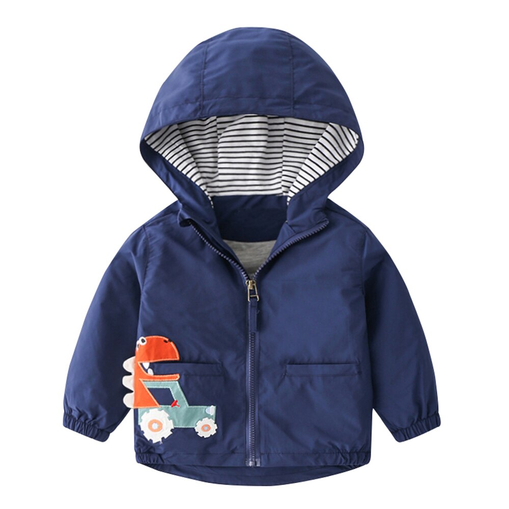 Mudkingdom Jongens Hooded Jassen Cartoon Dinosaurus Mode Patchwork Lange Mouwen Losse Kids Kleding 2 Tot 6 Jaar Lente Jongen Tops