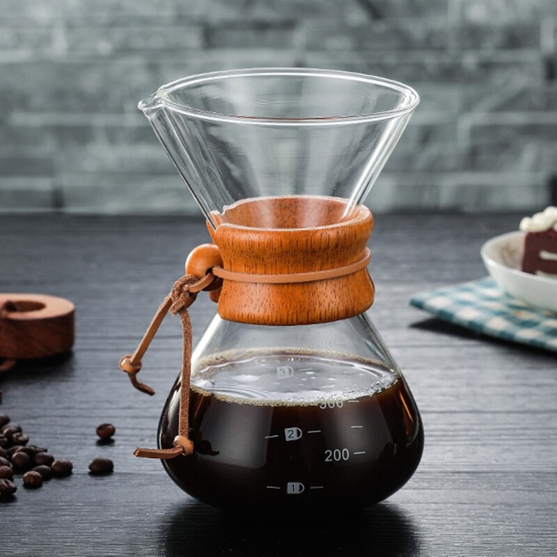 Glass Cup Coffee Maker Sharing Pot Filter Stainless Steel 400mL