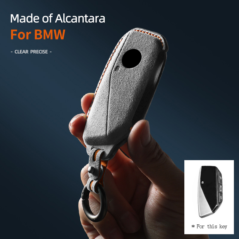 Alcantara – coque de protection pour clé de voiture, pour BMW série 7 735 i 740 Li X7 X1 U11 2023 I7 G07 LCI XM, accessoires