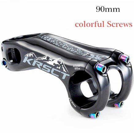 KRSCT bicycle stem Aluminum Alloy for DH AM XC Mountain Bike MTB stem -20 Degree 28.6 * 31.8mm *80/90/100mm cycling Parts: black 90mm