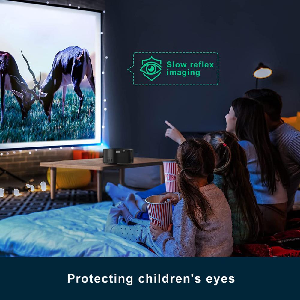 Novo mini casa micro projetor portátil suporte ao ar livre 1080p alto-falante embutido com fio mesma tela projetor de filme do telefone móvel