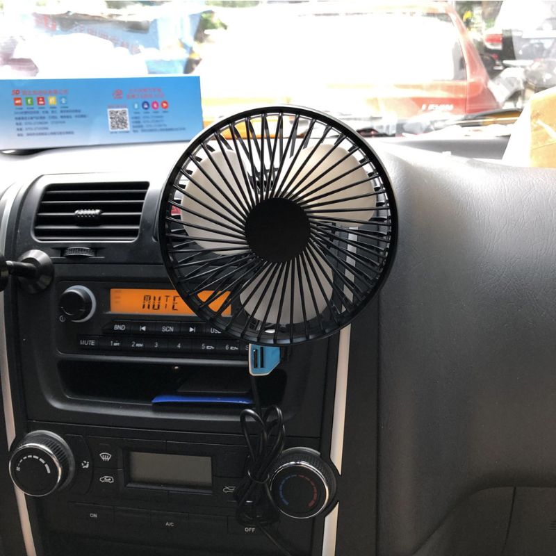 Universal 5V 360 Degree Rotation Adjustable Angle Car Air Vent USB Fan 3 Speed Electric Air Blower Cooling Fan with ON OFF Switc