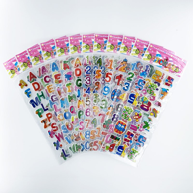 12 hojas/juego de pegatinas de dibujos animados 3D con de peces marinos para niños, pegatinas para álbum de recortes de PVC con burbujas para niños y niñas, bonito: Rojo