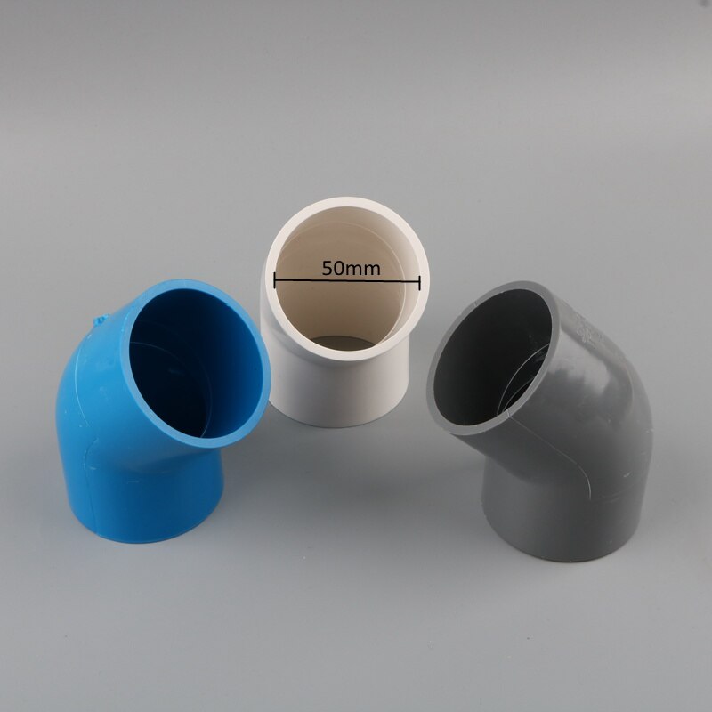 1pcs 32mm 40mm 50mm PVC Pipe 45 Degree Elbow Connector Water Tank Joint Aquarium Supplies Garden Irrigation Tube Accessory