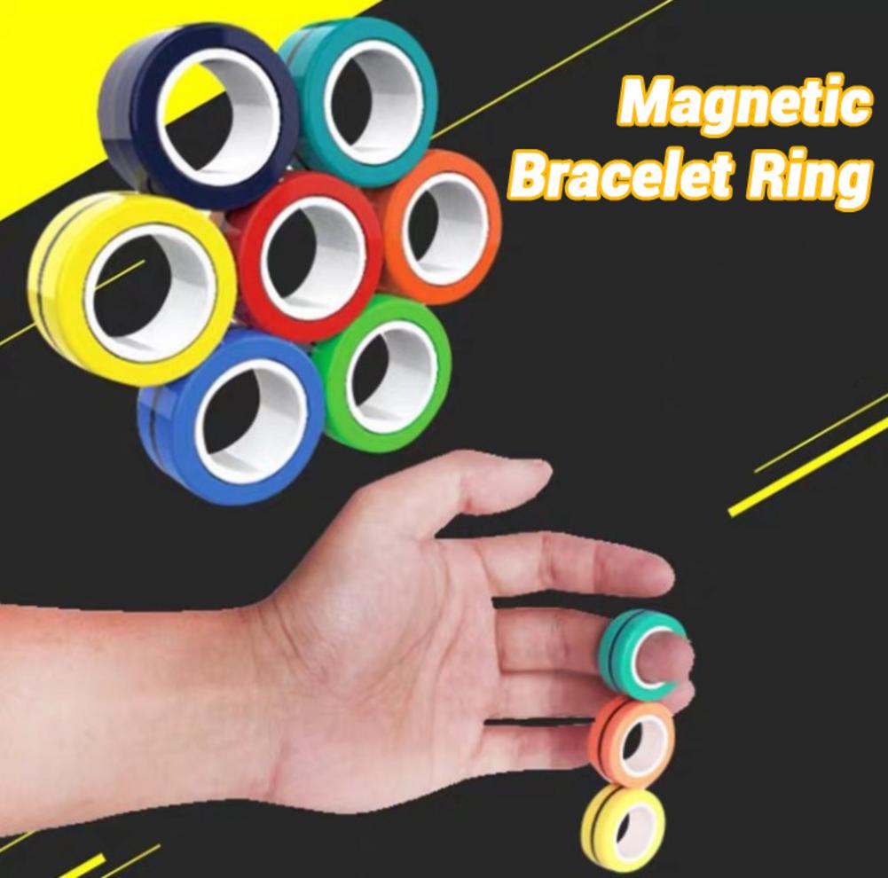 3pz Anello Magnetico Giocattolo Trucco Ascolta Colorato Resistente Decomprimere Del Braccialetto Magico Giocattolo per Gli Amici in grado di Raccogliere I Festival Prestazioni