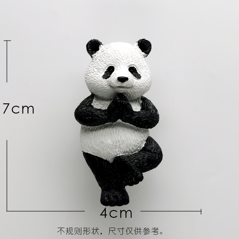 Kung Fu Chinese Panda hand 3D fridge magnets refrigerator stickers magnetic sticker teaching panda modeling cute home decorative: A