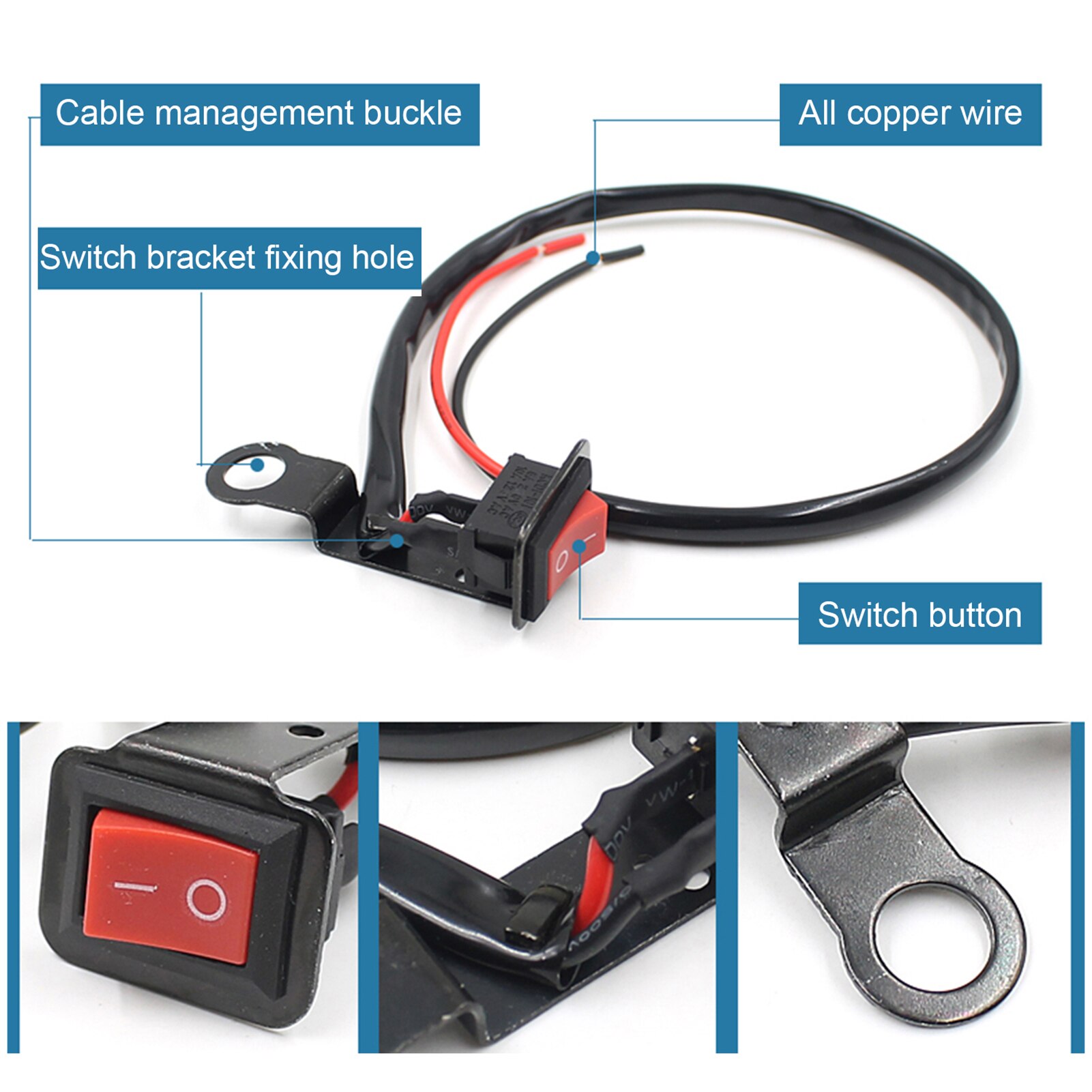 Waterproof Motorcycle On and Off Button Headlight Handlebar Switch Replacement