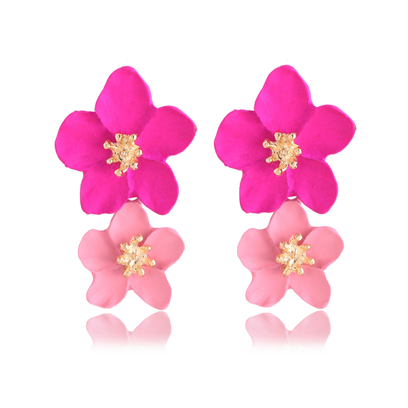 Korean Acrylic Flower Earrings For Women Long Tassel Transparent Crystal Earring Jewelry Wedding: PALLADIUM