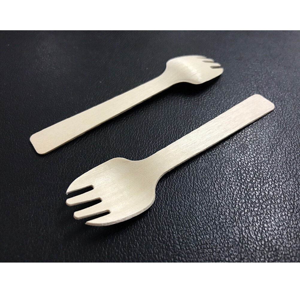 200Pcs 10.5 Cm Pefect Milieuvriendelijke Premium Forks Wegwerp Duurzaam Houten Servies Gebruiksvoorwerpen Bestek Voor Barbecue Picknick Banket