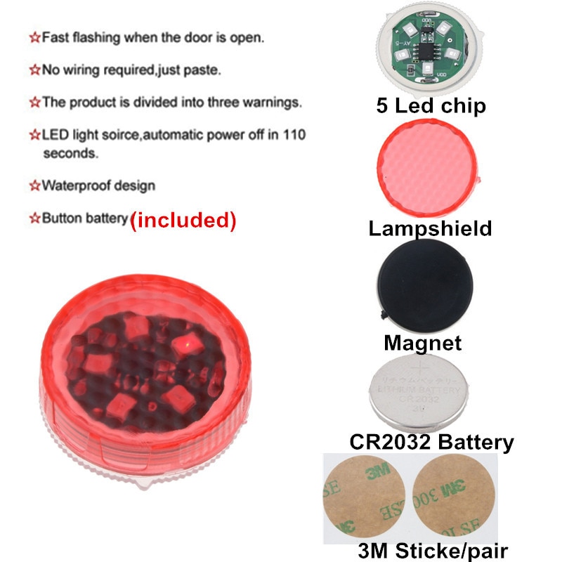 2pcs LED Car Door Opening Warning Lights for DACIA SANDERO STEPWAY