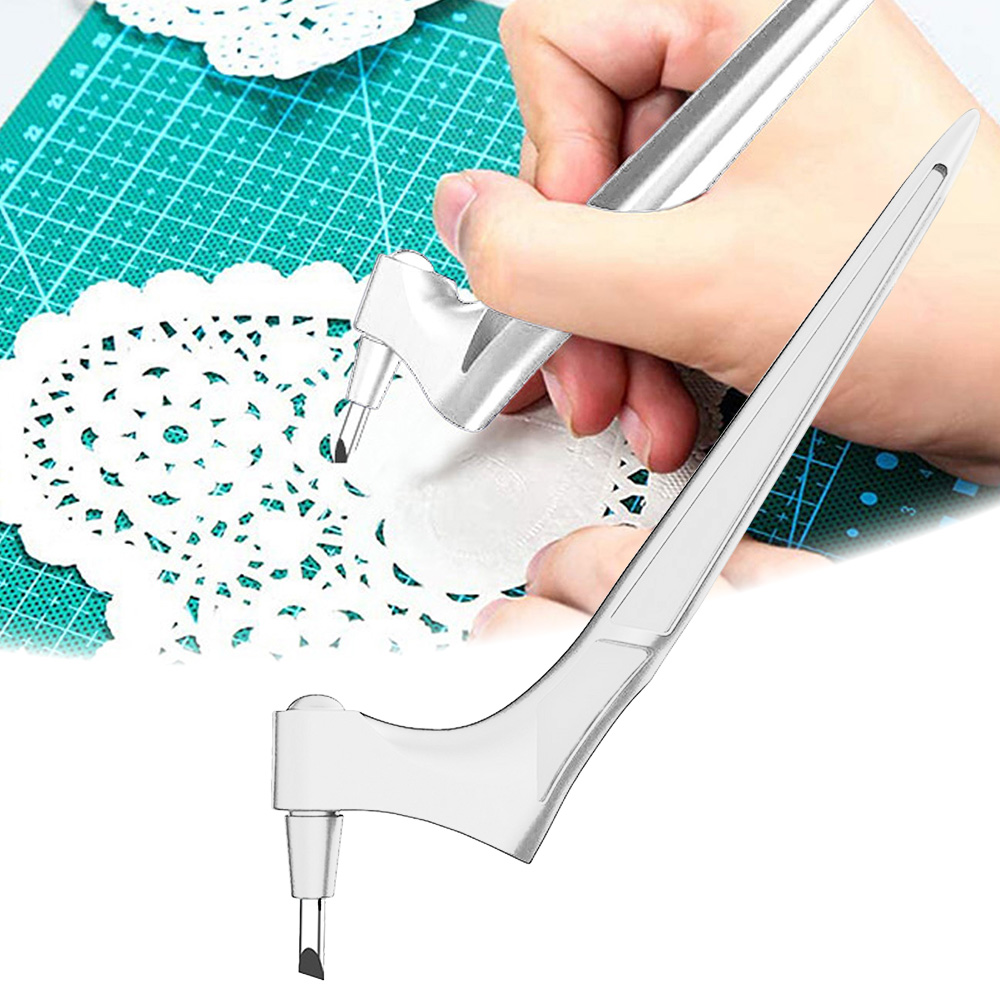 Craft Cutting Tools 360 Rotating Blade Paper-Cutter Wear-Resisting DIY Art Cutting Pen Craft Safety Steel Cutter Paper Knife: White