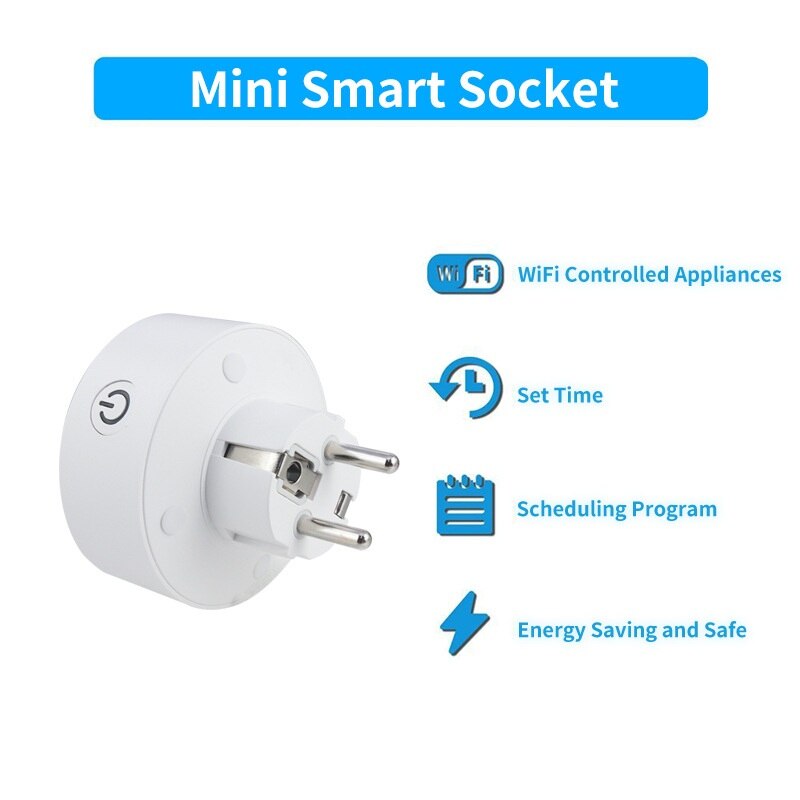 10A European standard plug wifi smart socket remote control with recording power function voice control