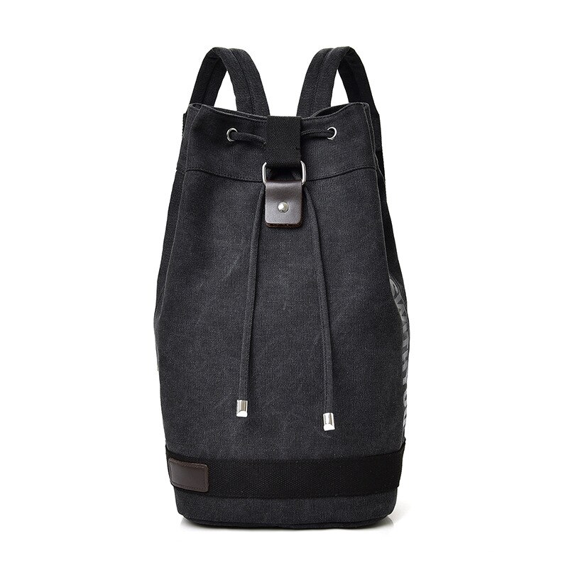 Large Travel Green Backpack Mountaineering Backpack Men Canvas Bucket Shoulder Bags Male Canvas Backpacks Mochila XA55ZC: Black / L 55cmx27cmx26cm