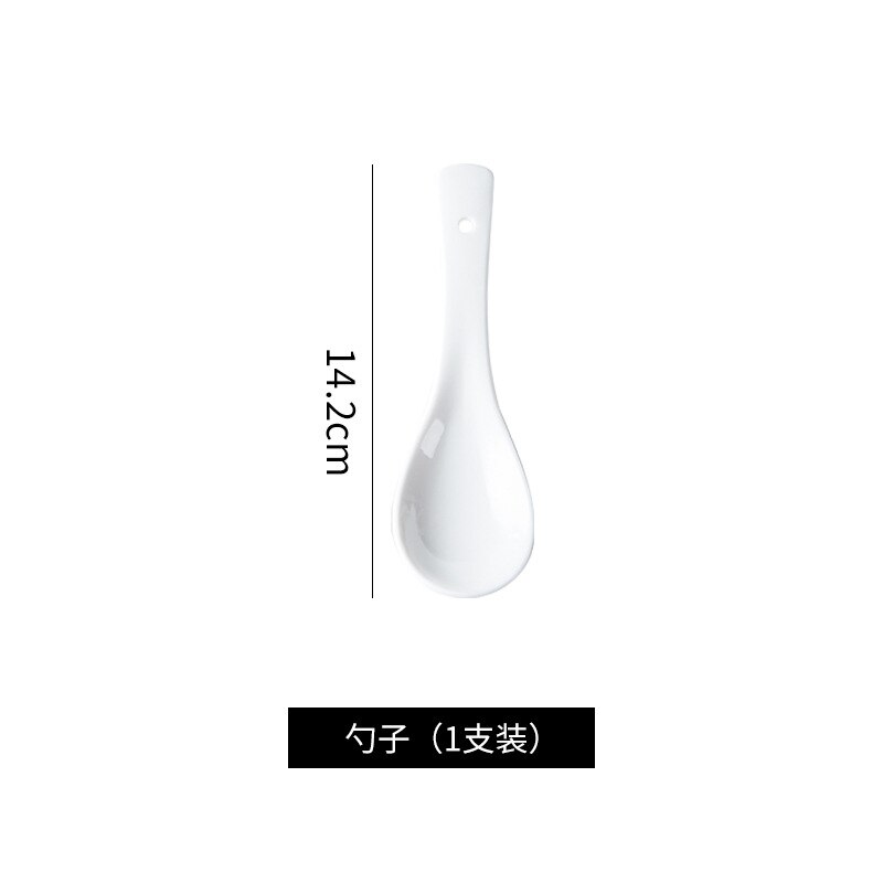 5PCS/SET Hand Drawn Japanese Ceramic Soup Spoons Environmental Protection Healthy Porcelain Household Tableware Spoons: White