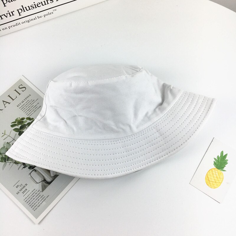Cotton Double sided Solid Color Bucket Hat Fisherman Hat outdoor travel hat Sun Cap Hats for Men and Women 182