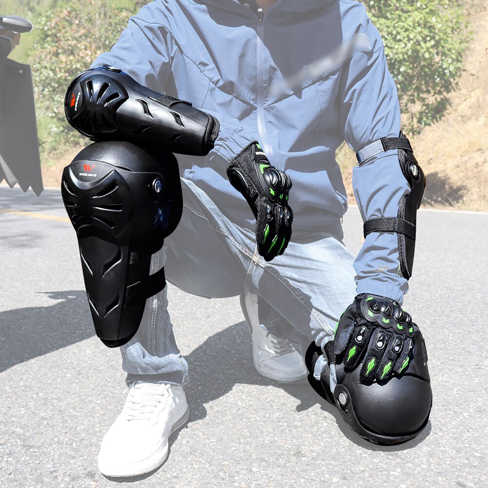 Wosawe voksen motorcykel knæbeskyttere albuebeskyttere moto racing beskyttelsesudstyr ride guard motocross motorcykel knæbeskyttere