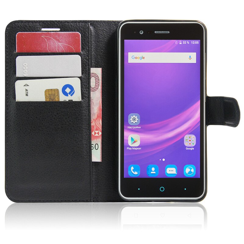 Funda trasera de cuero PU de lujo para ZTE A510 funda para ZTE Blade A510 A 510 funda protectora abatible bolsa de piel con ranuras